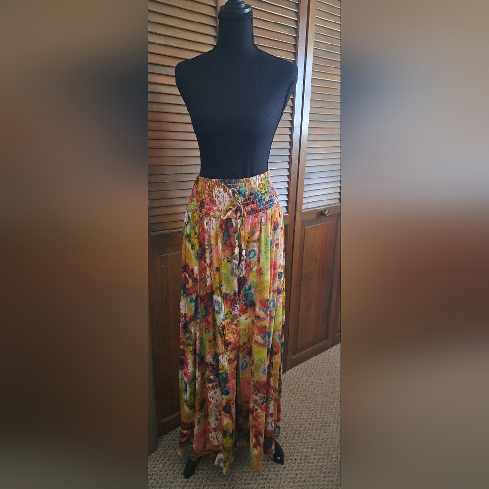 Vibrant Floral Wide Leg Pants